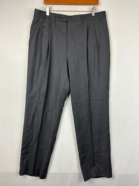 Canali Wool Trouser Dress Pant Slacks Charcoal Men's Size 34x31